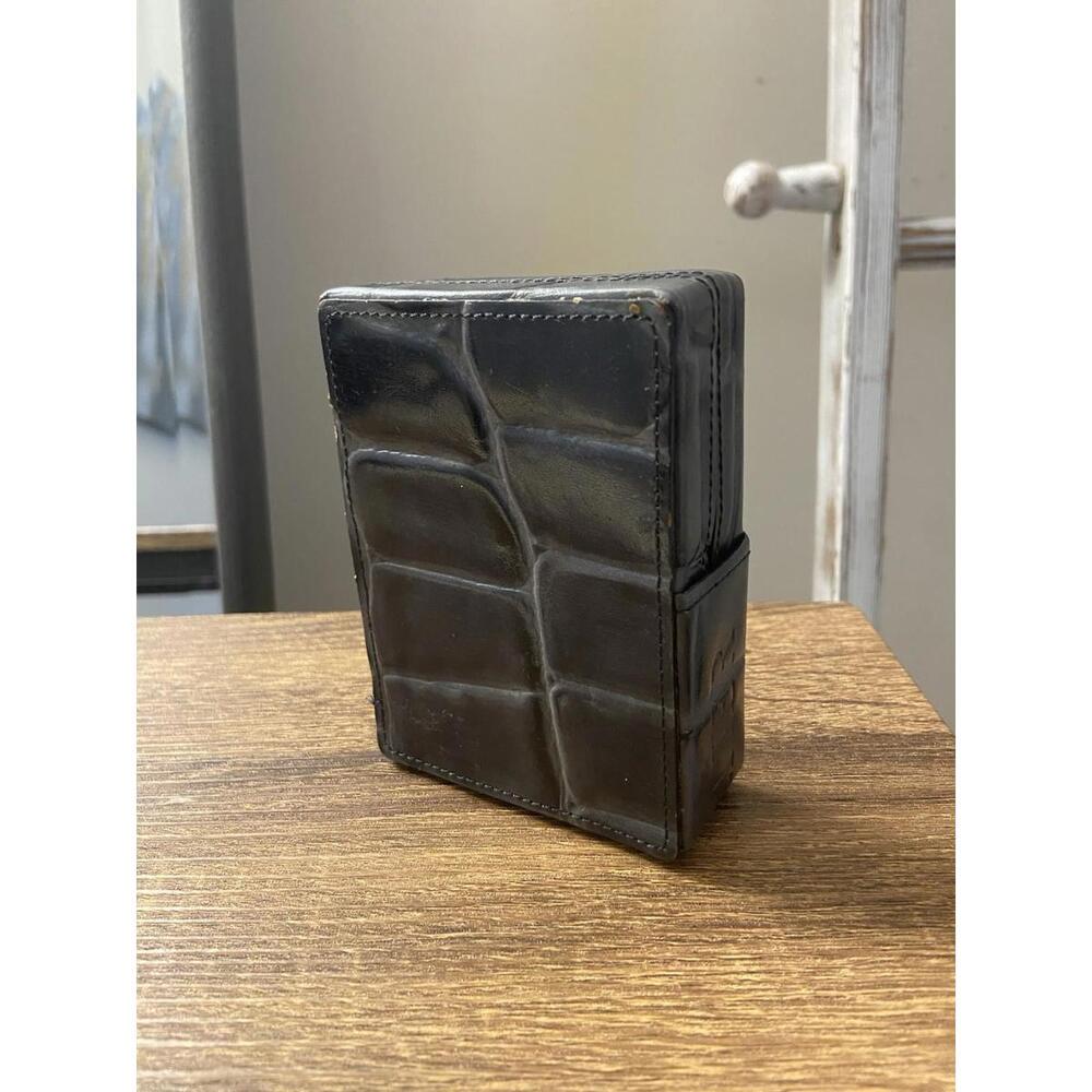 Jean Paul Gaultier Gray Crocodile Leather Cigarette Case Box